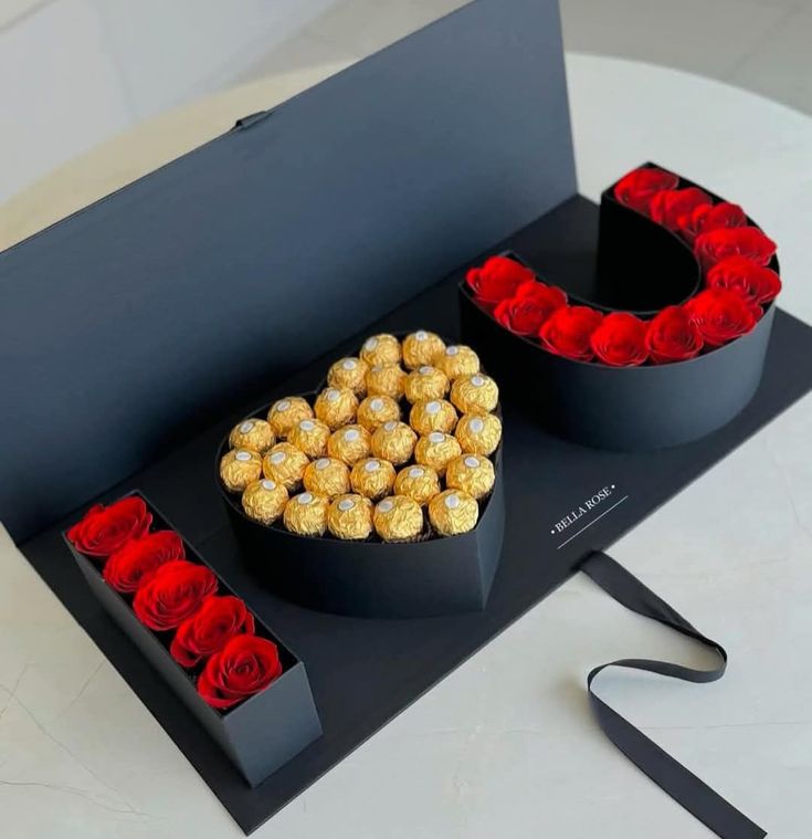 I ❤️ U Roses & Ferrero Flower Arrangement on Box