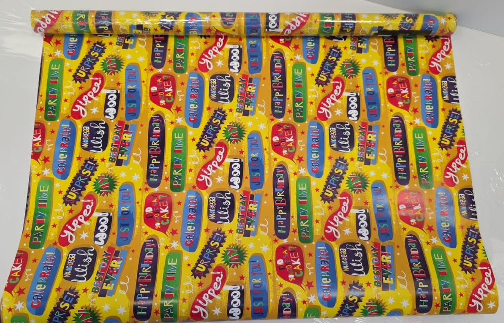 Colorful Birthday Gift Wrapper - per Roll