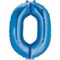 Zero Blue Number Foil Balloon - Helium Filled with String