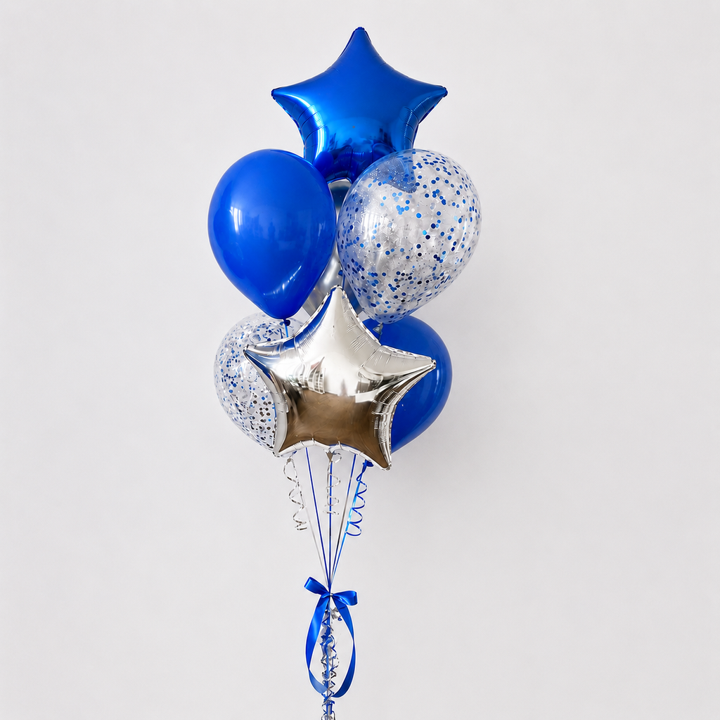 My Prince Star Chrome Confetti Balloon Bouquet