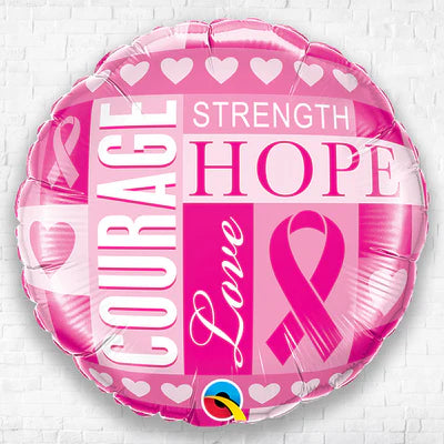 Breast Cancer Awareness 18inches Foil Balloons - Helium Filled