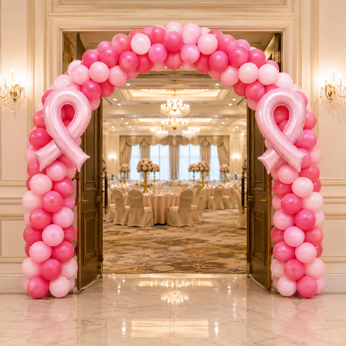 BREAST CANCER AWARENES Regular FULL Balloon Arch - 3DAYS NOTICE - Not Possible For Delivery
