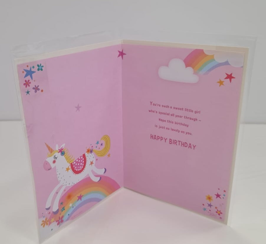 UNICORN To a Dear GRAND-DAUGHTER Happy Birthday Greeting Card