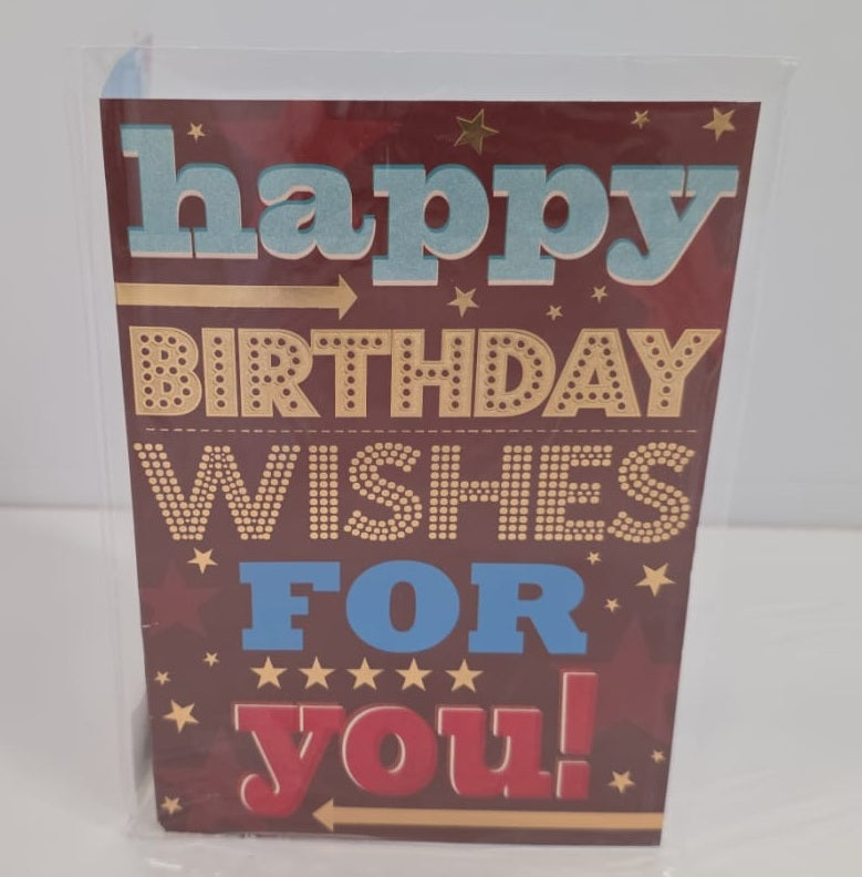 happy BIRTHDAY WISHES FOR you Dots & Star Greeting Card