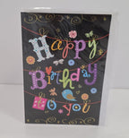 Happy Birthday to You Flower Butterfly & Birds Greeting Card