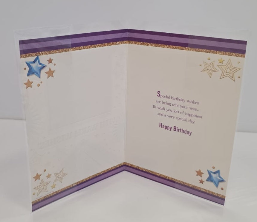 HAPPY Birthday WITH WARM WISHES Stars & Sun Greeting Card