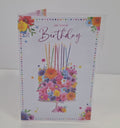 ON YOUR Birthday Flower Cake & Candles Greeting Card