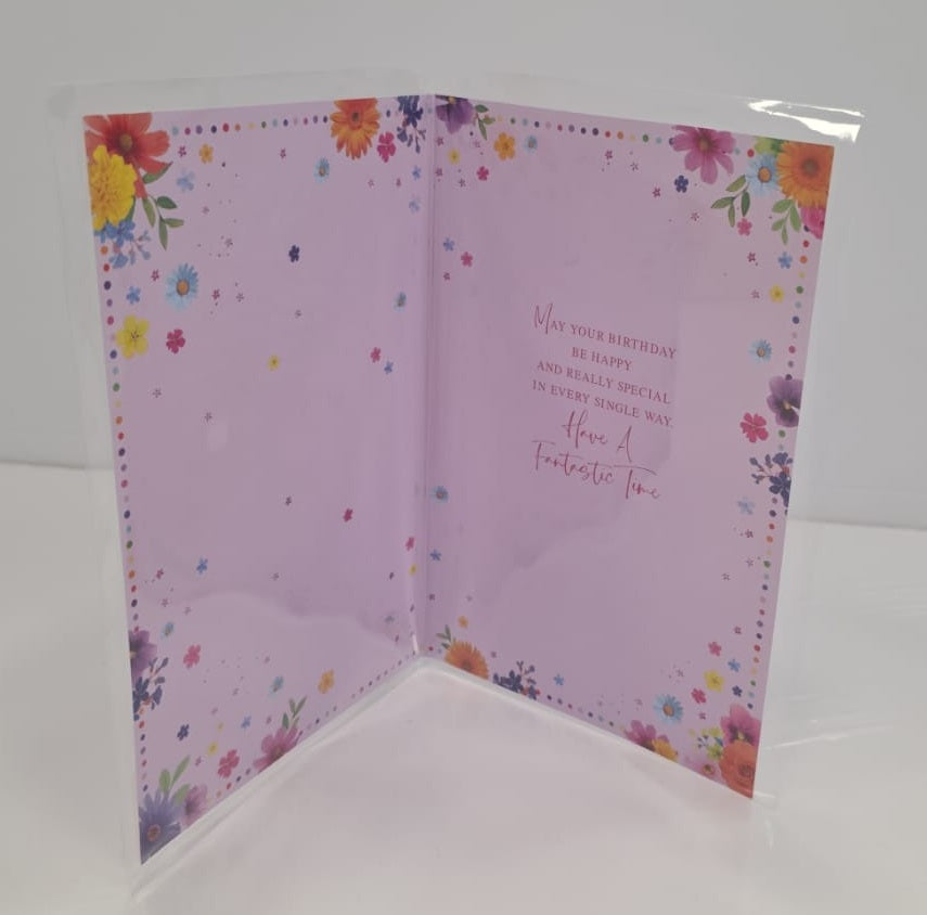 ON YOUR Birthday Flower Cake & Candles Greeting Card