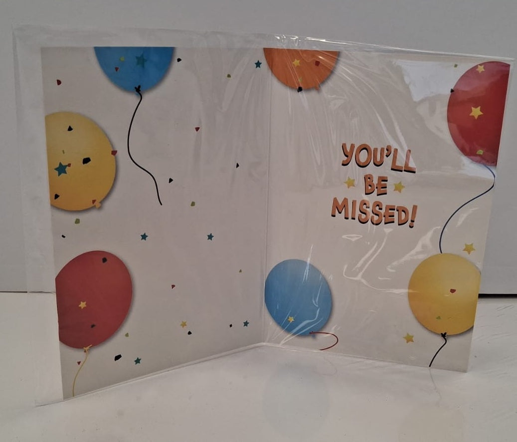 SORRY YOU'RE LEAVING Balloons Around Greeting Card