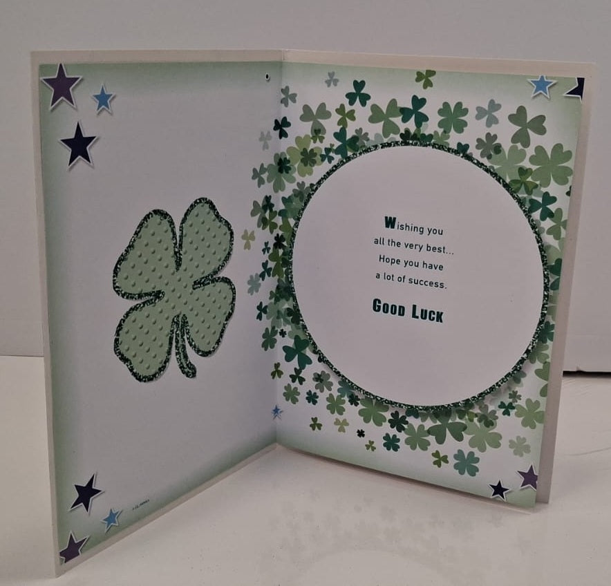 Shamrock GOOD LUCK Greeting Card