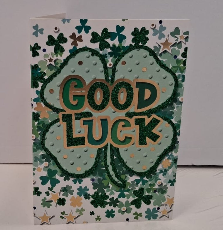 Shamrock GOOD LUCK Greeting Card