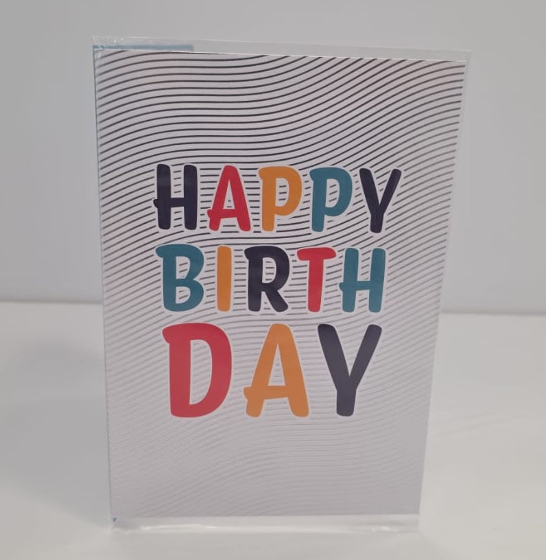 HAPPY BIRTHDAY Silver Swirl Greeting Card