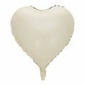 18H HEART WHITE BEIGE FOIL BALLOONS - HELIUM Filled