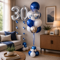 Any Two Number Royal King ORBZ Bubble Custom Text Balloon Bouquet