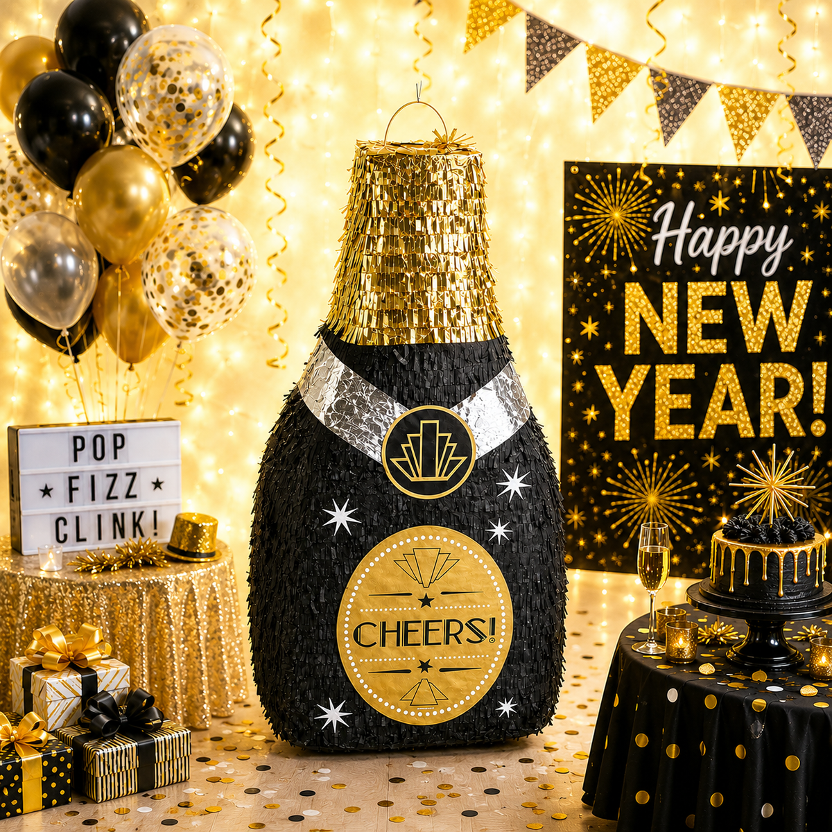 CHAMPAGNE BOTTLE PIÑATA PRE-ORDER | 3 Days Production | FREE Stick Included!