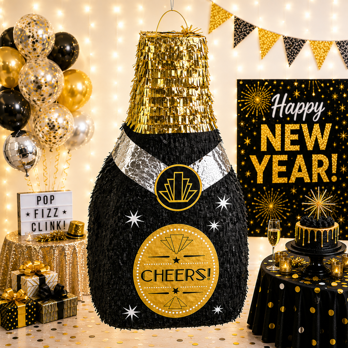 CHAMPAGNE BOTTLE PIÑATA PRE-ORDER | 3 Days Production | FREE Stick Included!