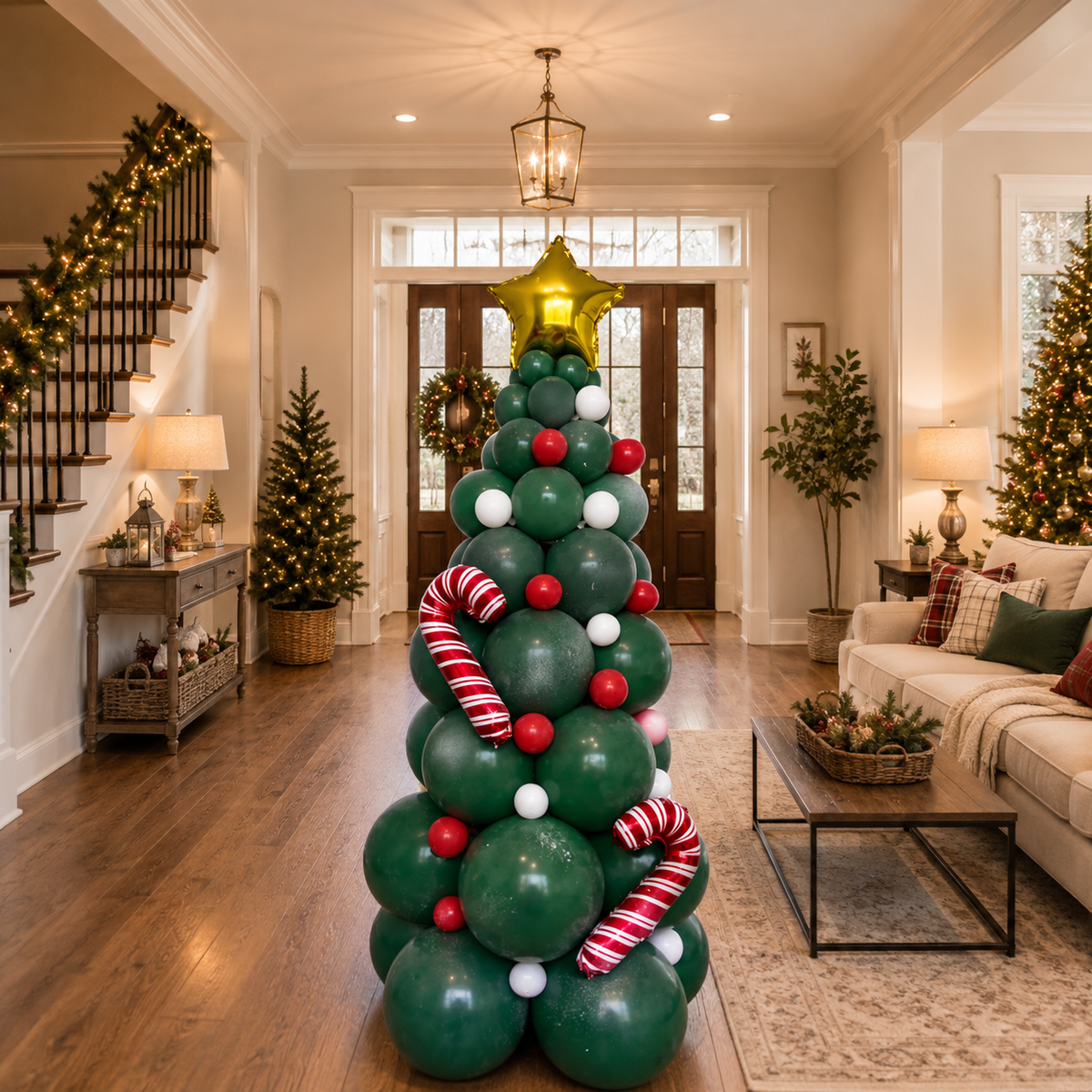 Time of Season Christmas Tree Balloon Pillar/ Standee