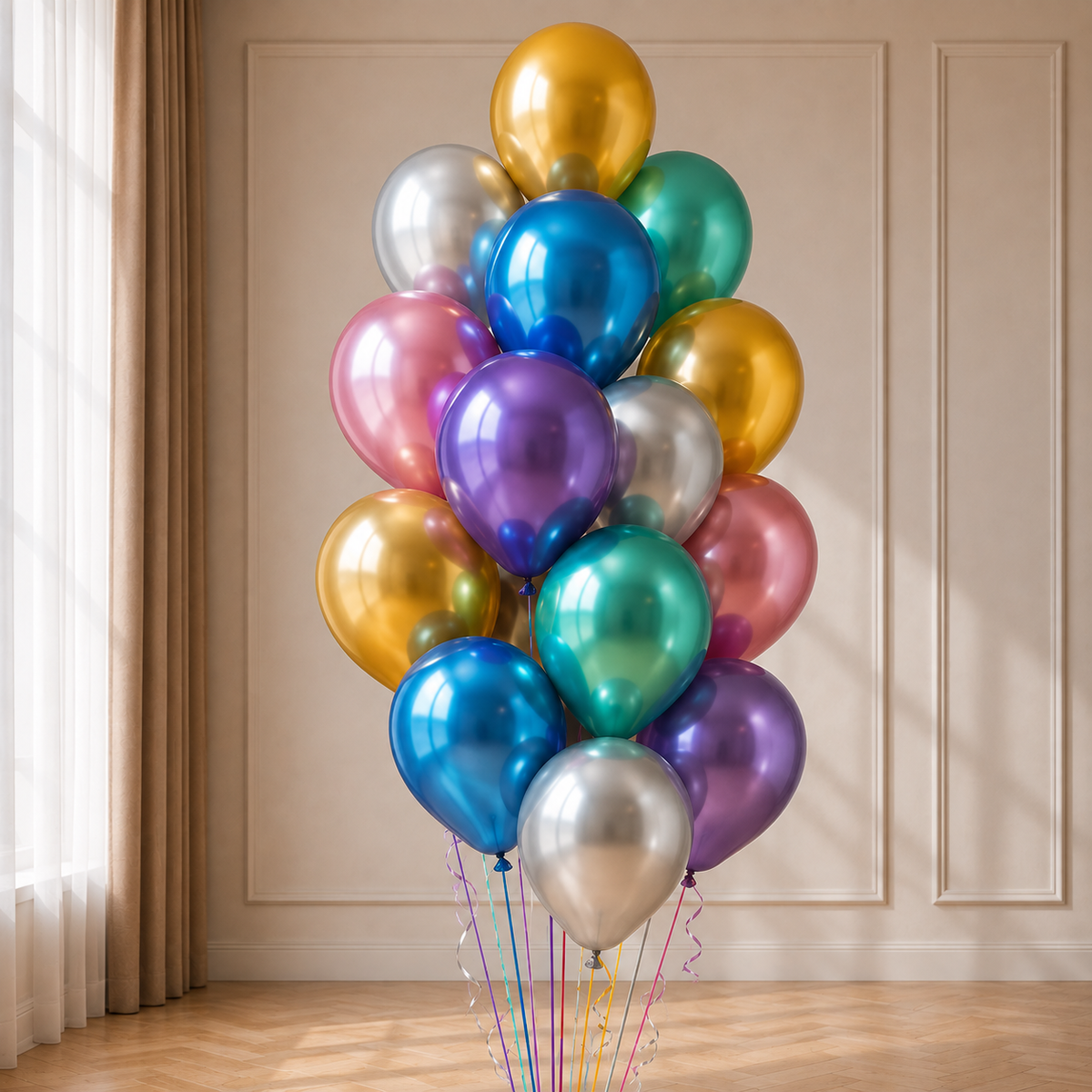 Chrome Latex Balloon Bouquet - 18/24count
