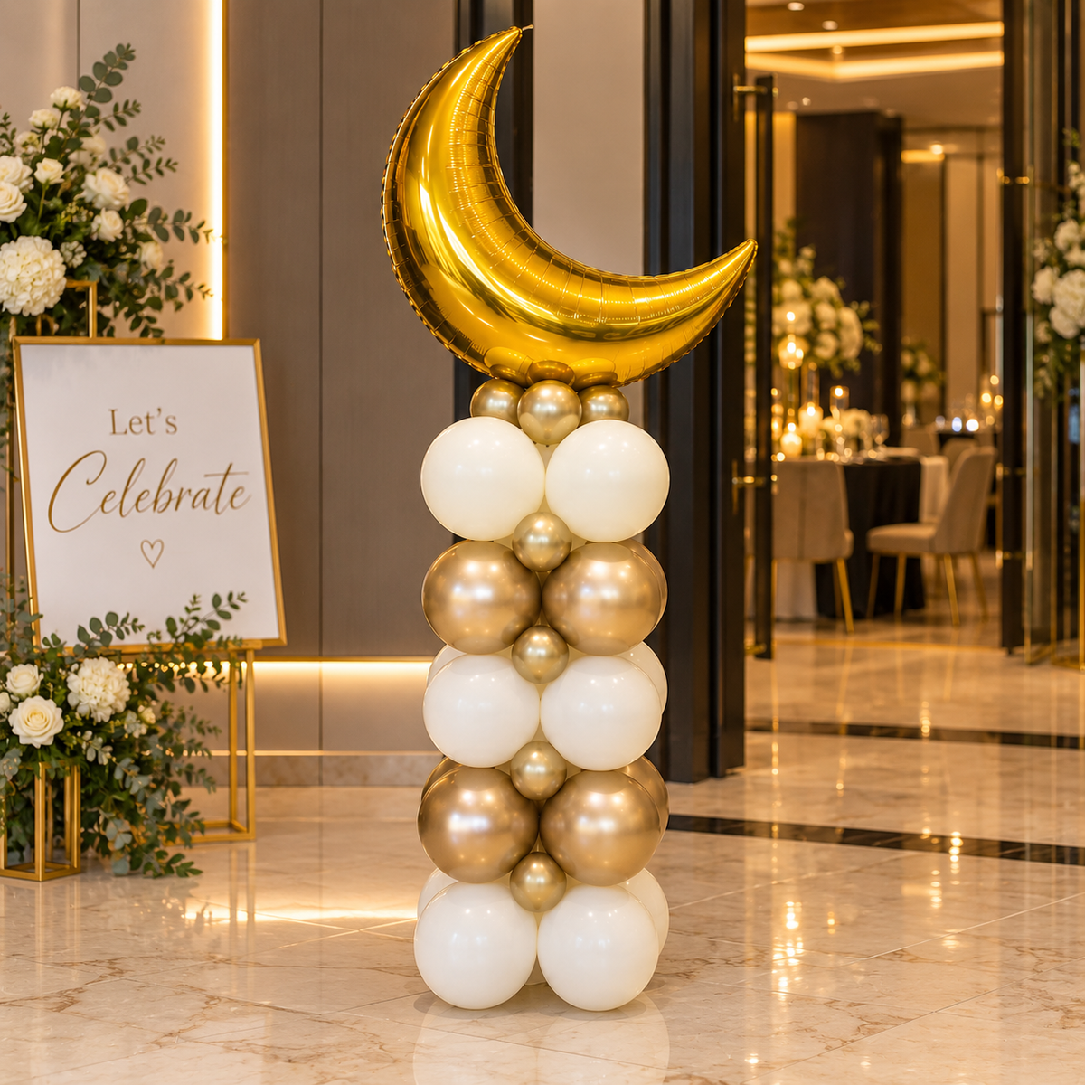 EID Celebration Standard Square Pack Balloon Pillar Standee