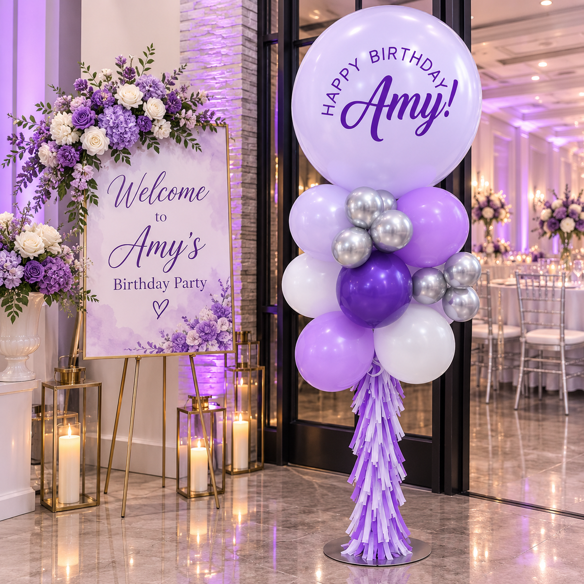 Customized Classic Lilac Balloons Standee