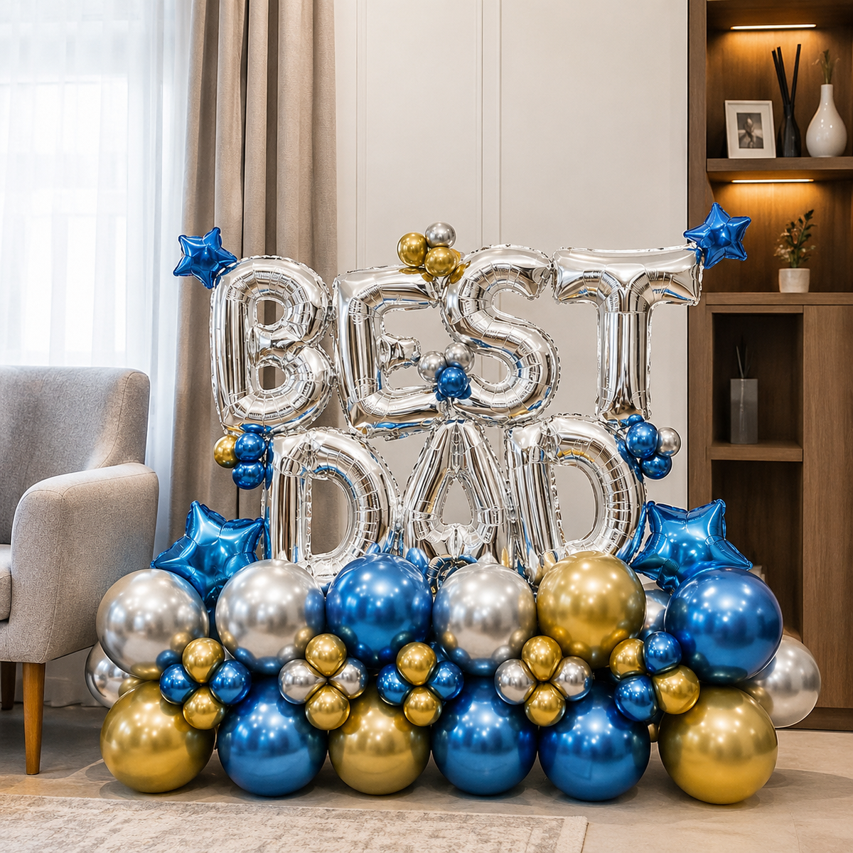 BEST DAD Starry Balloon Arrangement