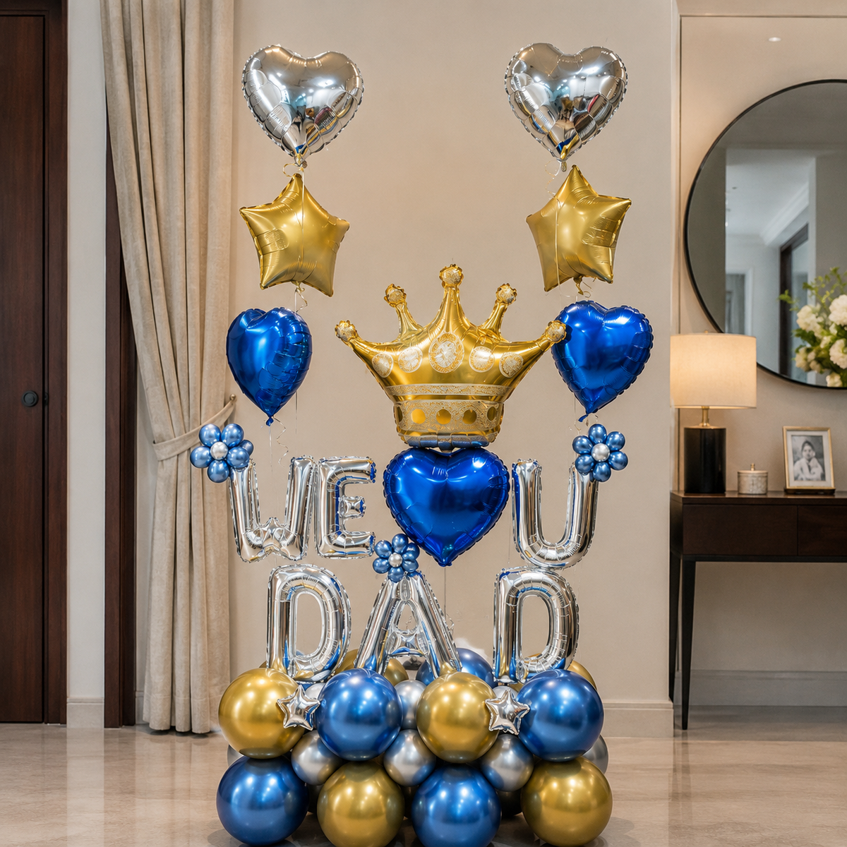 WE 💙 U Royal DAD Balloon Arrangement