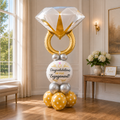 Silver Engagement Party Balloon Bouquet