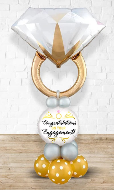 Silver Engagement Party Balloon Bouquet