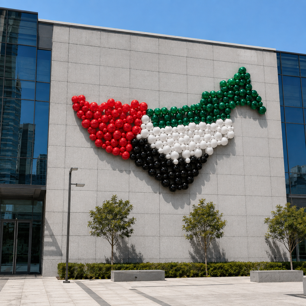 UAE National Day Celebration Balloon Flag MAP SHAPE