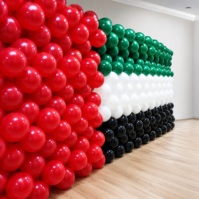 UAE National Day Balloon Flag BALLOON WALL MURAL 2M X 5M - 3DAYS NOTICE - Not Possible for Delivery