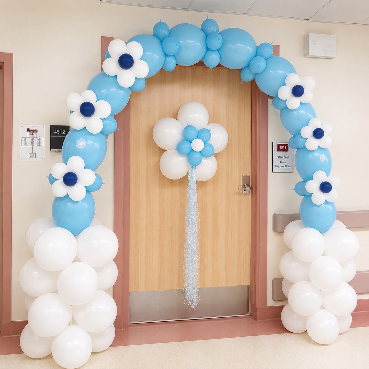 New Born with Linking FULL Balloon Arch 6Meter with Cluster of Balloons on the Door- 1DAYS NOTICE - Not Possible For Delivery