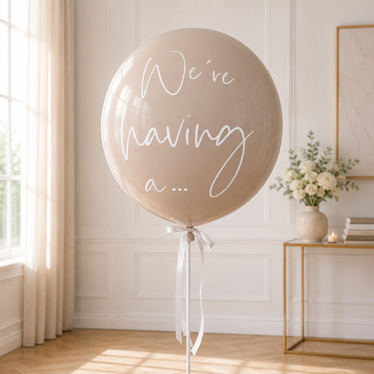 30inches Aesthetic Gender Reveal Latex Balloon - on a Foil Weight