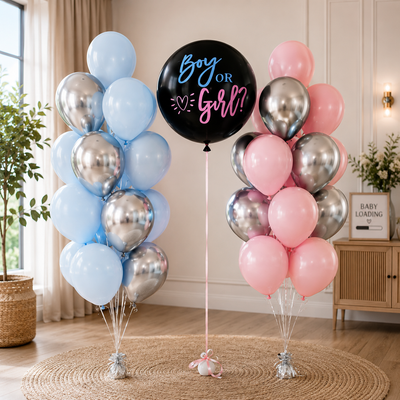 30inches Gender Reveal Latex Balloon Bouquet Set