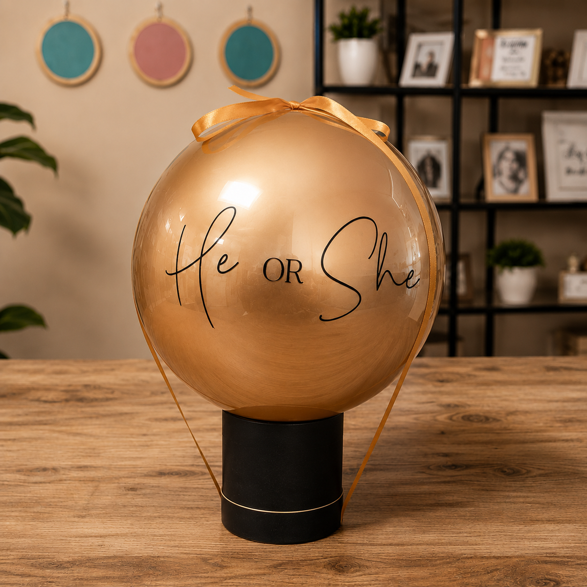 GOLDY Gender Reveal He She? POP Me to see! - No Mess Table Top
