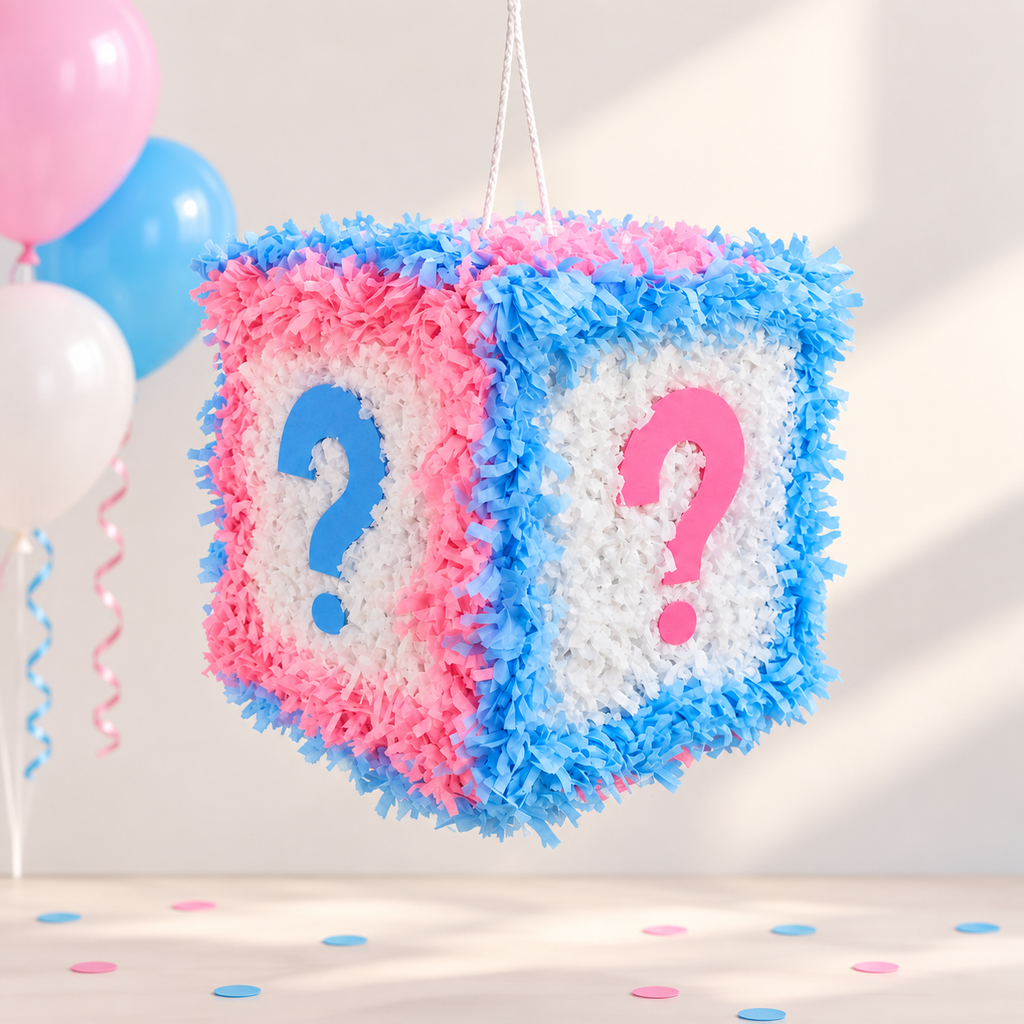 GENDER REVEAL BOX PIÑATA PRE-ORDER | 3 Days Production | FREE Stick Included!