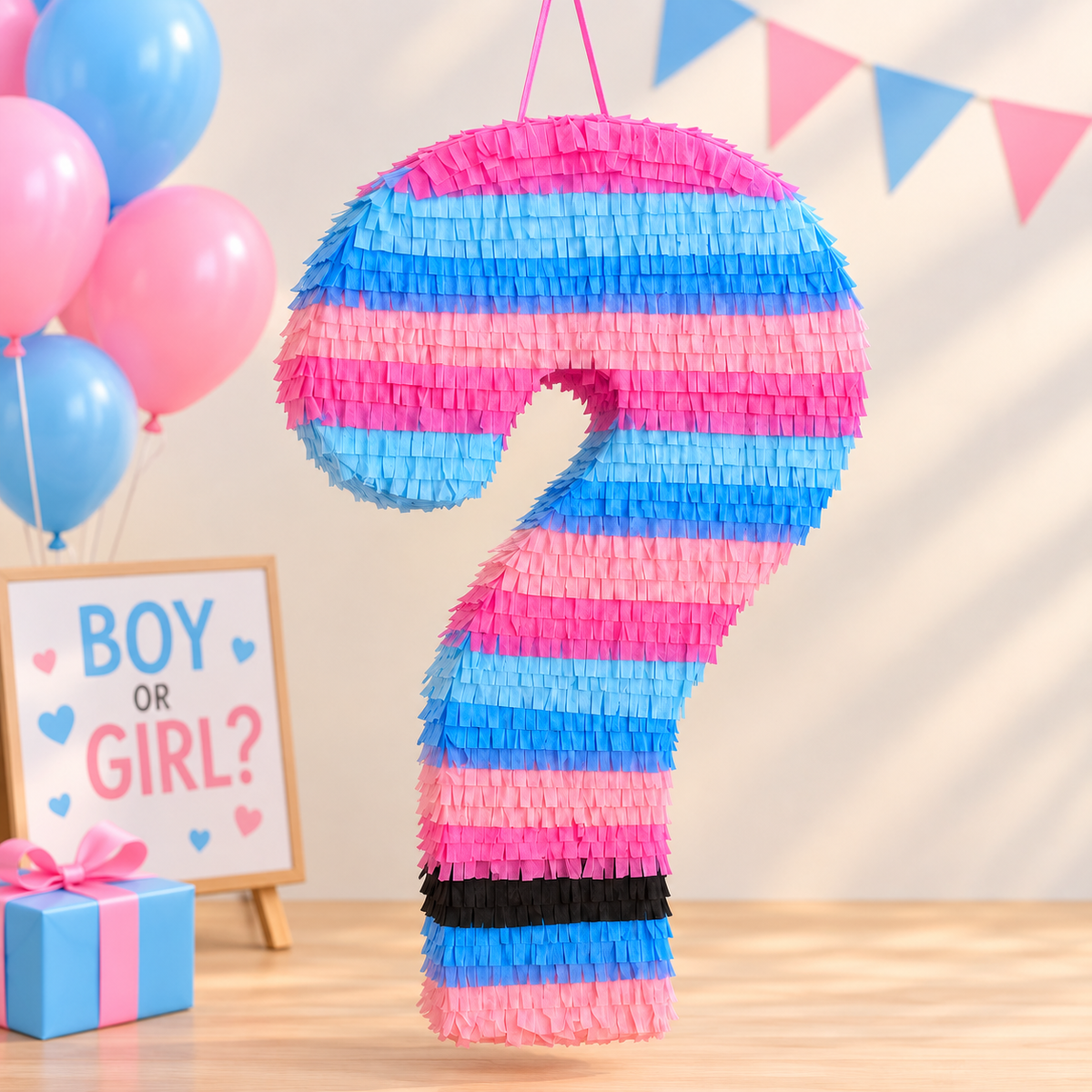 GENDER REVEAL QUESTION MARK PIÑATA PRE-ORDER | 3 Days Production | FREE Stick Included!