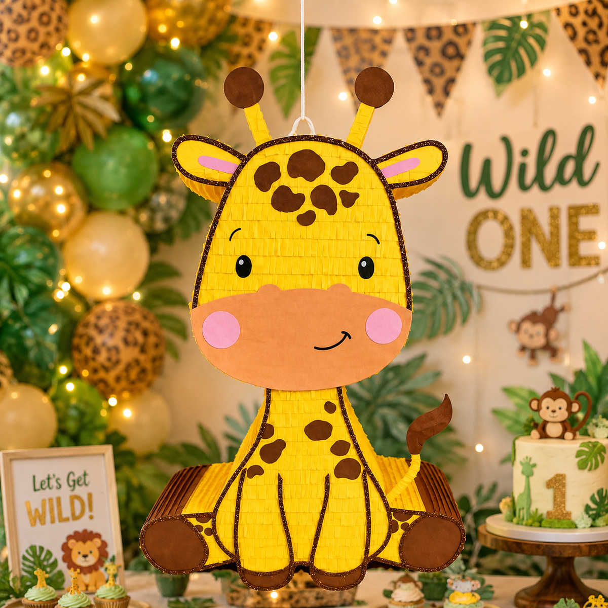 GIRAFFE - JUNGLE SAFARI PIÑATA PRE-ORDER | 3 Days Production | FREE Stick Included!
