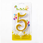 Glittery Gold Number Party Candles/Cake Topper