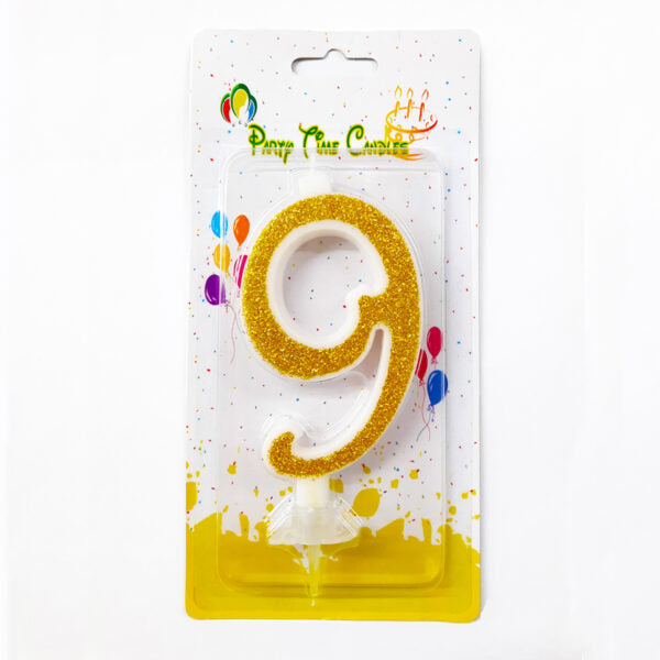 Glittery Gold Number Party Candles/Cake Topper