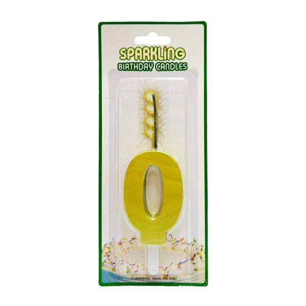 Gold Number Sparkling Party Candles/Cake Topper