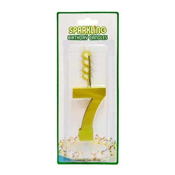 Gold Number Sparkling Party Candles/Cake Topper