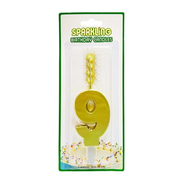 Gold Number Sparkling Party Candles/Cake Topper