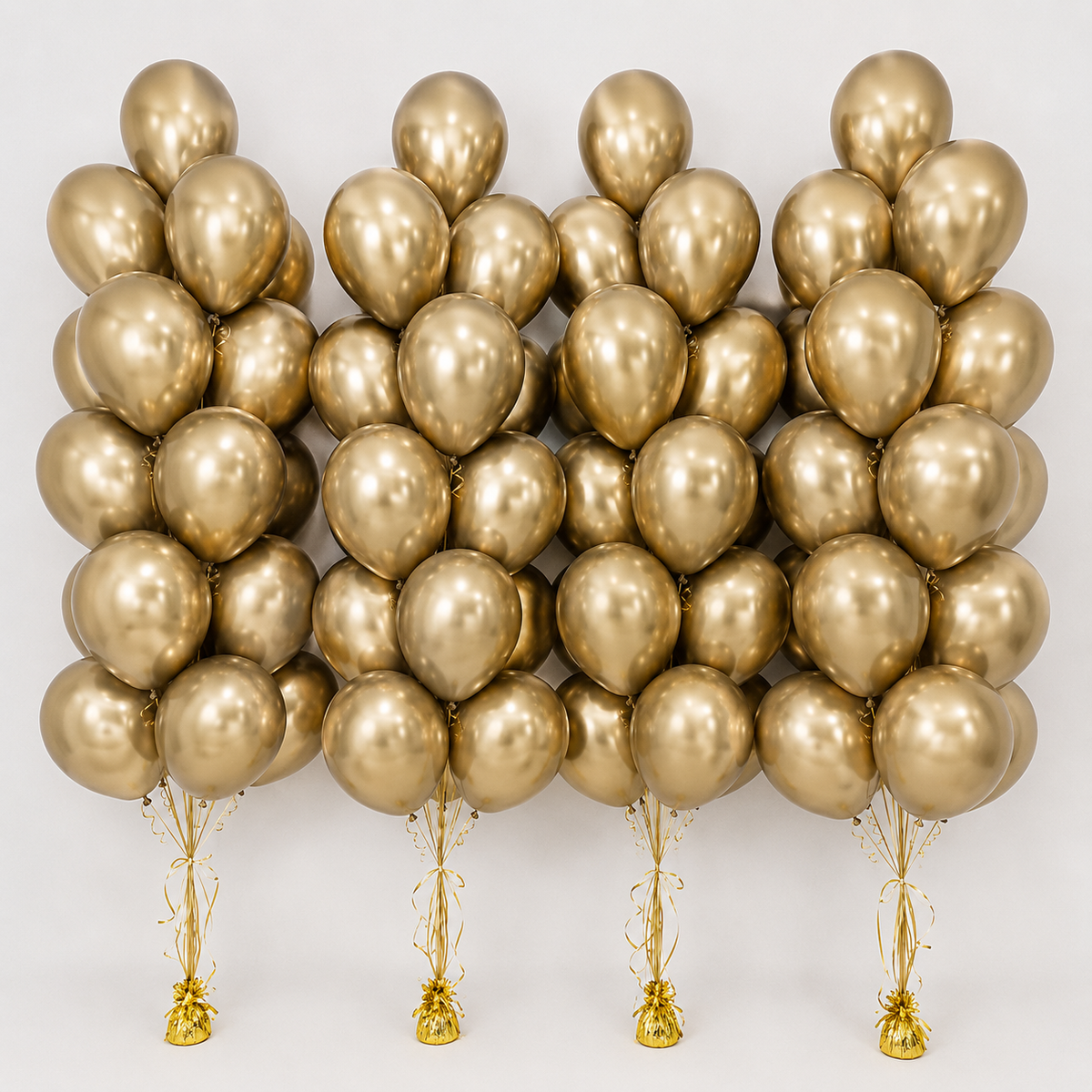 Grand Golden Chrome Latex Balloon Bouquet Party Set - 80count