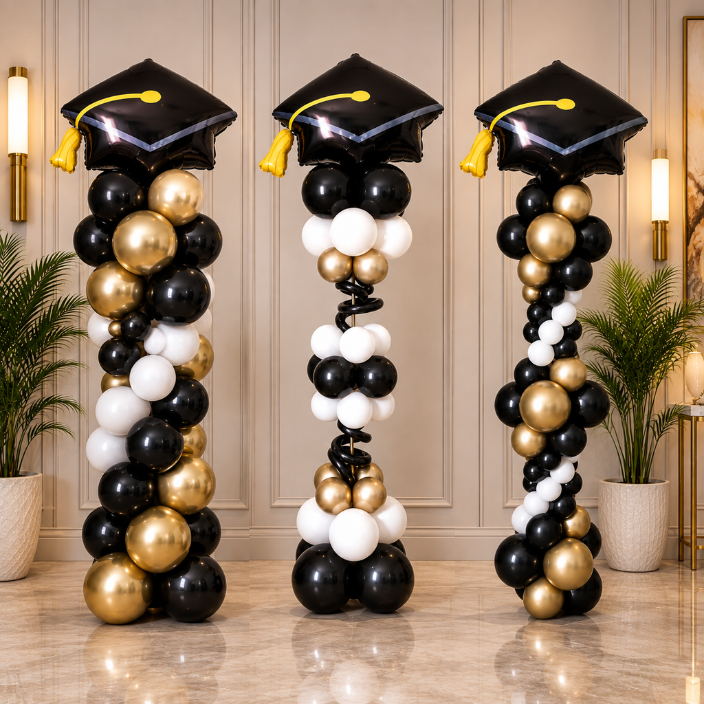 GRAD Balloon Standee Arrangement - 4Design RE ORDER 1 DAY In ADVANCE