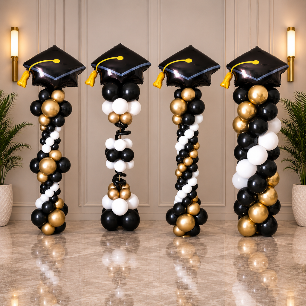 GRAD Balloon Standee Arrangement - 4Design RE ORDER 1 DAY In ADVANCE