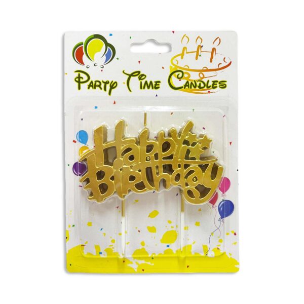 Gold Cursive Birthday Party Candles/Cake Topper