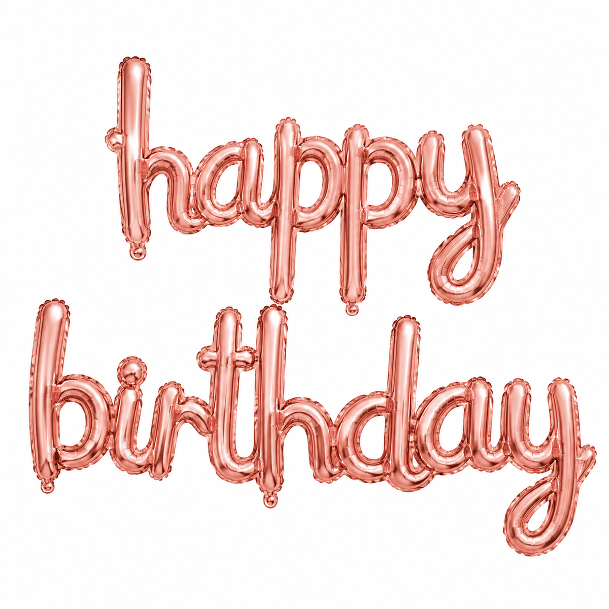 HAPPY BIRTHDAY SCRIPT ROSEGOLD Foil Balloon Banner - AIR-FILLED (NON-FLYING)
