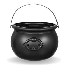 PLASTIC CAULDRON - TRICK OR TREAT PAIL