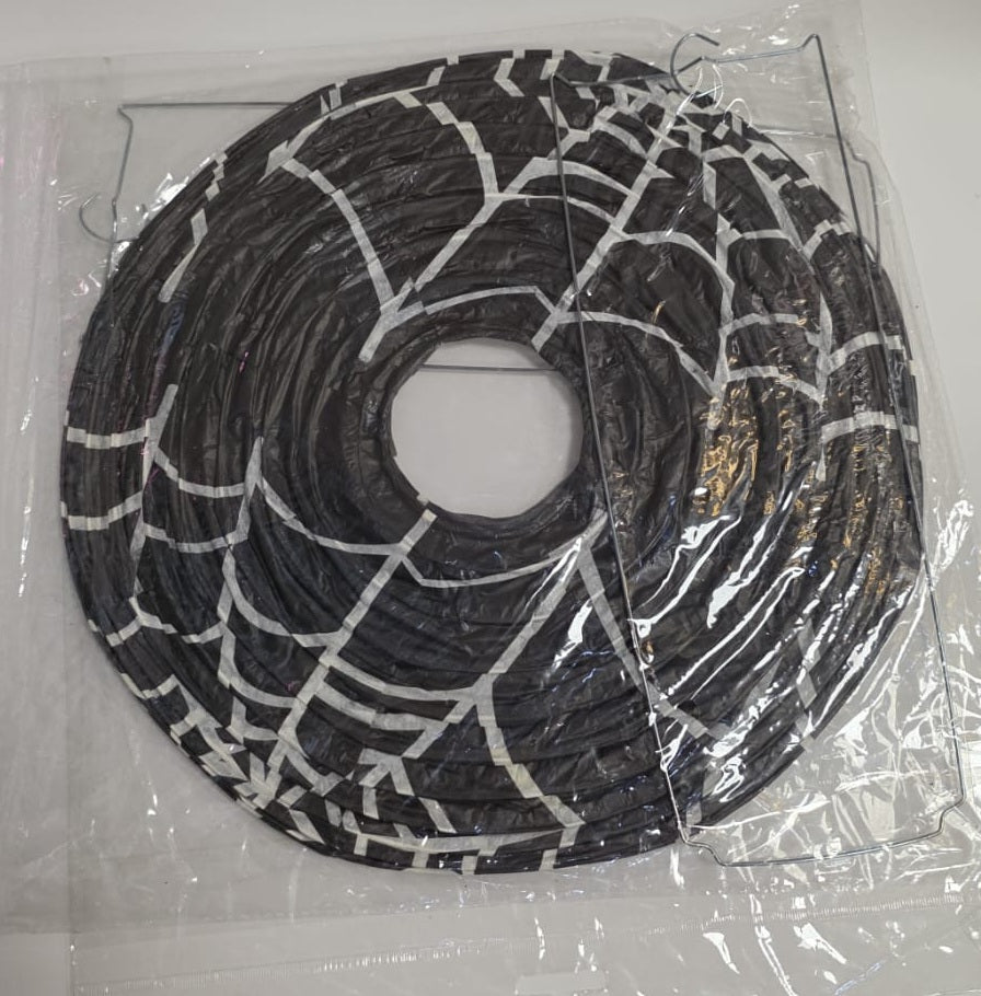 Paper Lantern Black SpiderWeb