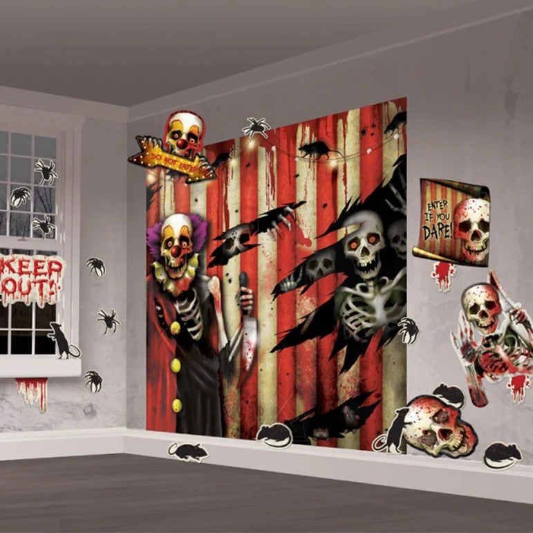 Creepy Carnival Scene Setter Decorating Kit 32pcs